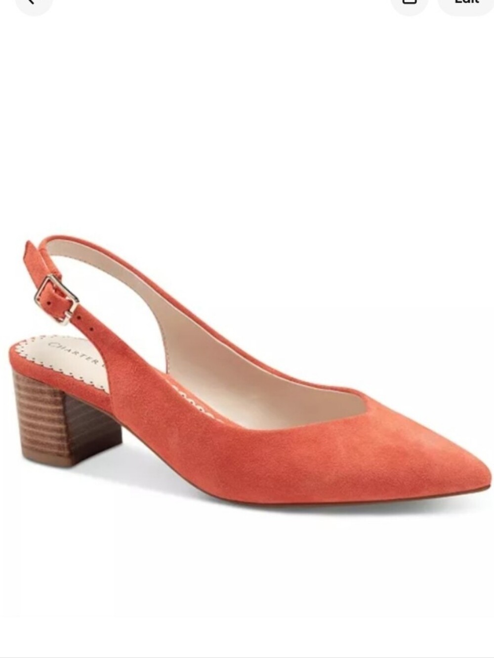 NWT Charter Club Audra Slingback Heels Orange IN BOX SIZE 5.5